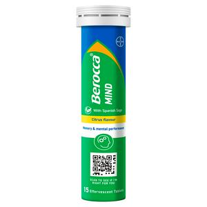 Berocca Mind Citrus Flavour Effervescent Tablets x15