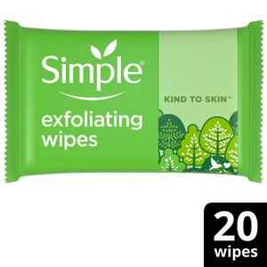 Simple Exfoliating Face Wipes Biodegradable x20
