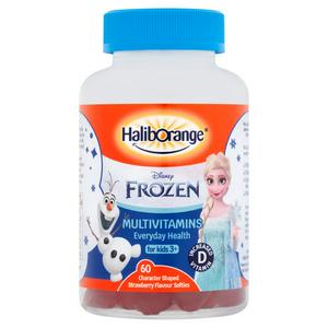 Haliborange Disney Frozen Multivitamins 60 Character Shaped Strawberry Flavour Softies for Kids 3+