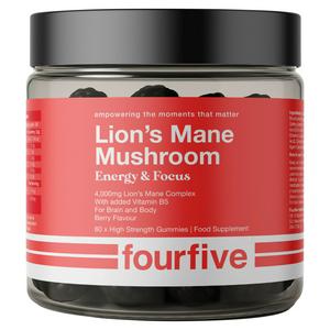 Fourfive Energy & Focus Lion's Mane Mushroom Berry Flavour Food Supplement Gummies x60