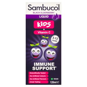 Sambucol Black Elderberry Liquid for Kids + Vitamin C 1-12 Years 120ml