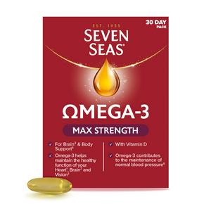 Seven Seas Omega-3 Fish Oil Max Strength with Vitamin D Capsules x30
