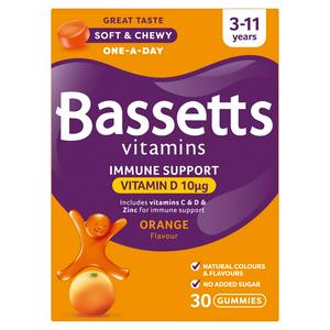 Bassetts Vitamins Immune Support Orange Flavour Gummies 3-11 Years x30