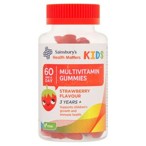 Sainsbury's Health Matters Kids Strawberry Flavour Multivitamin Gummies One a Day 3 Years+ x60