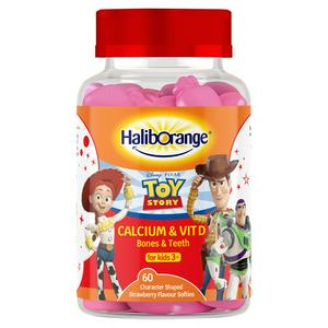 Haliborange Calcium & Vit D Bones & Teeth 60 Character Shaped Strawberry Flavour Softies for Kids 3+