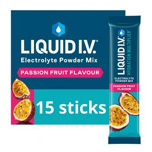 Liquid IV Electrolyte Powder Mix Food Supplement Passion Fruit Sachets x15