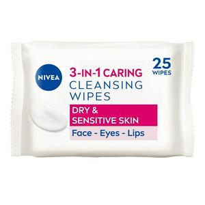 Nivea Biodegradable Cleansing Face Wipes Dry Skin Pack x25