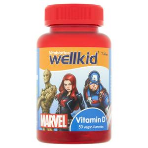 Wellkid Marvel Vitamin D Vegan Gummies 7-14 Years x50