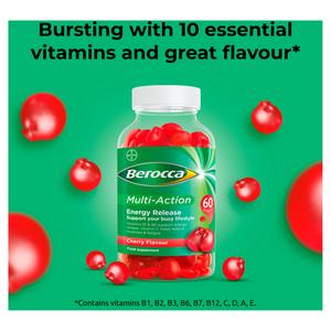Berocca Multi Action Cherry Flavour Gummies x60 - Image 2
