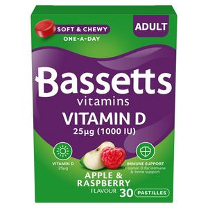 Bassetts Vitamins Vitamin D Apple & Raspberry Flavour Pastilles Adult x30