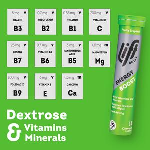 Lift Activ Fruity Tropical Energy Boost Chewable Tablets x18 72g - Image 3