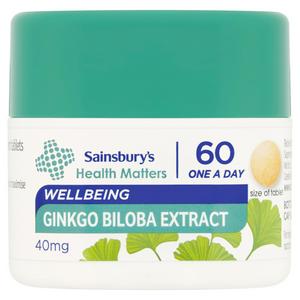 Sainsbury's Ginkgo Biloba 60's 40mg