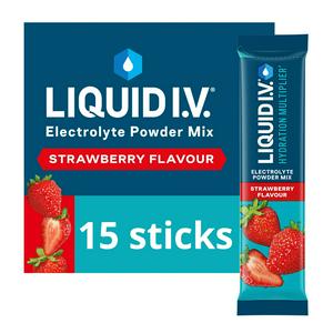 Liquid IV Electrolyte Powder Mix Food Supplement Strawberry Sachets x15